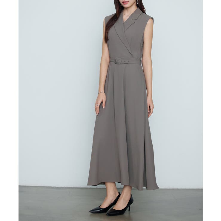 テーラードカラーベルト付きフレアワンピース | SAISON DE PAPILLON  | 詳細画像19 