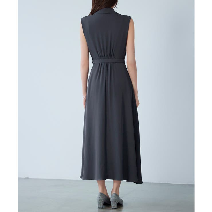 テーラードカラーベルト付きフレアワンピース | SAISON DE PAPILLON  | 詳細画像5 