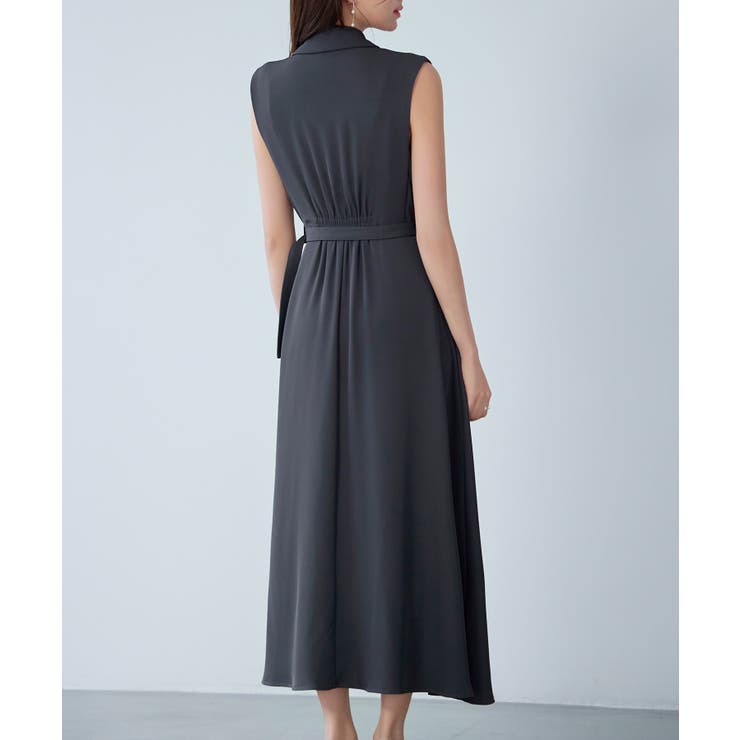 テーラードカラーベルト付きフレアワンピース | SAISON DE PAPILLON  | 詳細画像10 