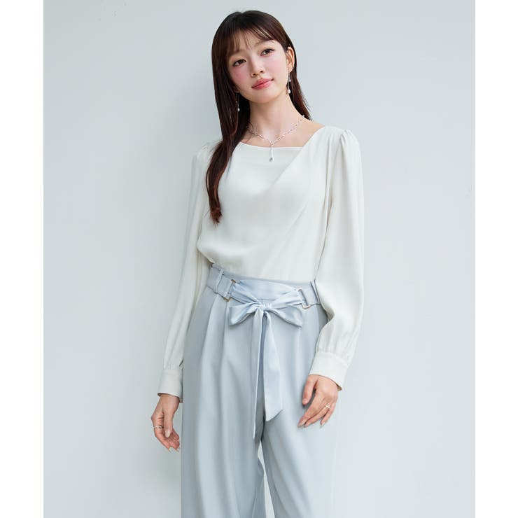 ニュアンスネック長袖ブラウス | SAISON DE PAPILLON  | 詳細画像14 