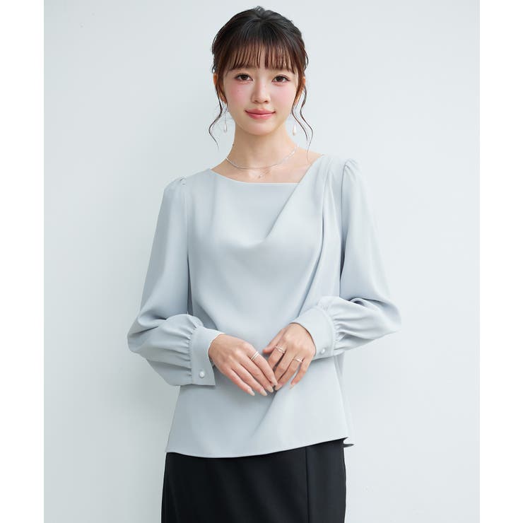 ニュアンスネック長袖ブラウス | SAISON DE PAPILLON  | 詳細画像17 