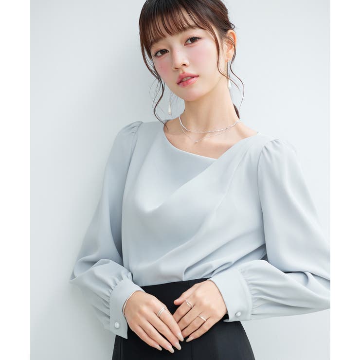 ニュアンスネック長袖ブラウス | SAISON DE PAPILLON  | 詳細画像23 