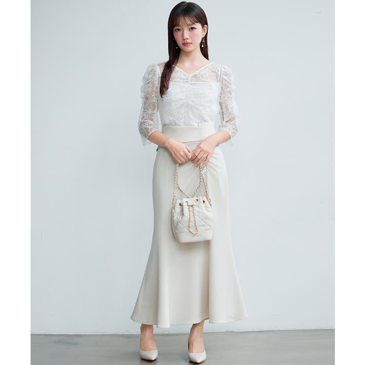 サイドギャザーハイウエストスカート | SAISON DE PAPILLON  | 詳細画像8 