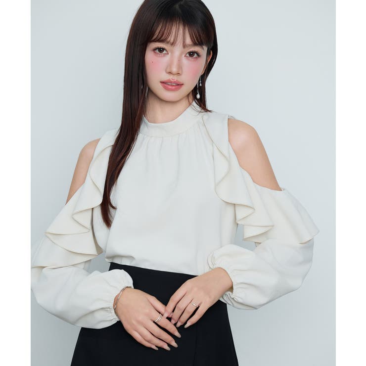 オープンショルダーフリルブラウス | SAISON DE PAPILLON  | 詳細画像15 