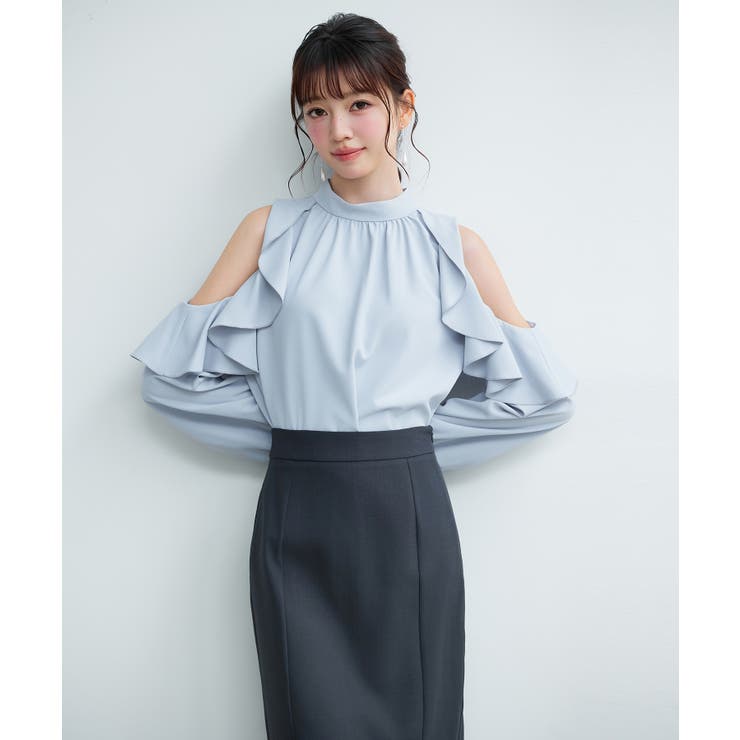 オープンショルダーフリルブラウス | SAISON DE PAPILLON  | 詳細画像6 