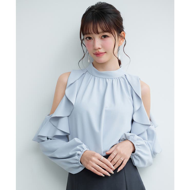 オープンショルダーフリルブラウス | SAISON DE PAPILLON  | 詳細画像7 