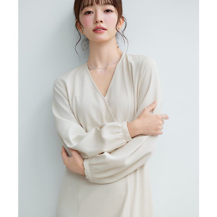 共布ベルト付きカシュクールワンピース | SAISON DE PAPILLON  | 詳細画像10 