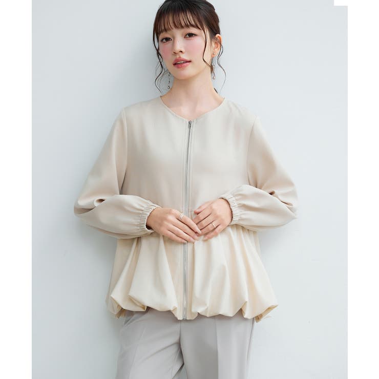 裾バルーン切り替えブルゾン | SAISON DE PAPILLON  | 詳細画像4 