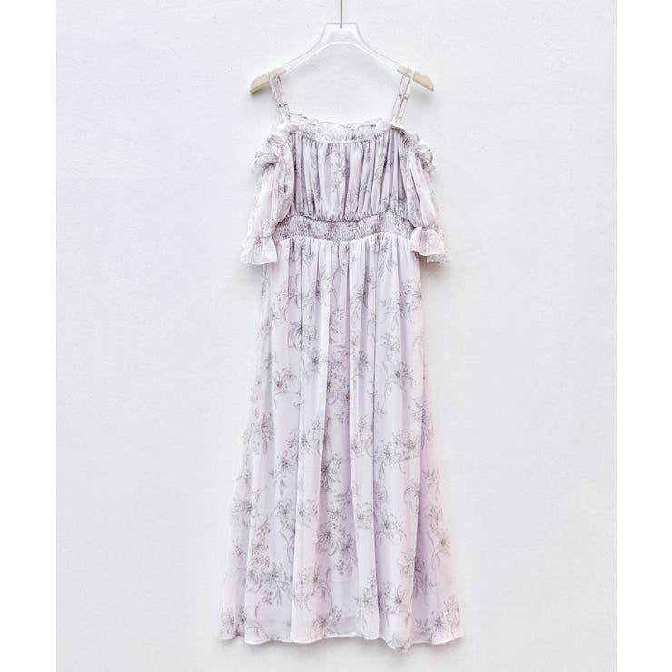 オフショルダー花柄シフォンワンピース | SAISON DE PAPILLON  | 詳細画像26 
