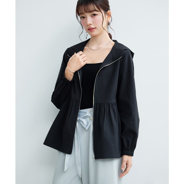 ブラック | フレアシルエット撥水ブルゾン | SAISON DE PAPILLON 