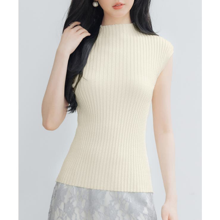 プチハイネックフレンチスリーブニット[品番：DSSW0004878