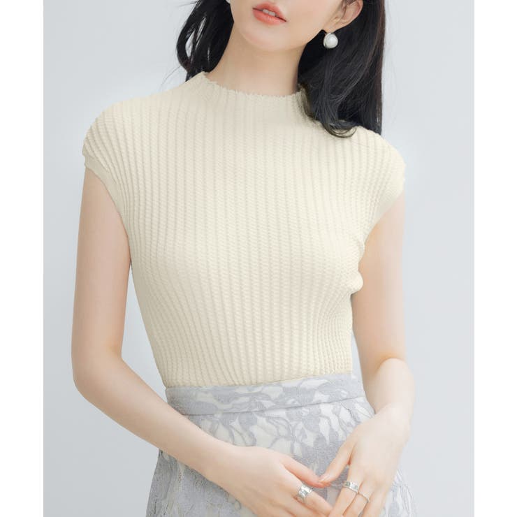 プチハイネックフレンチスリーブニット[品番：DSSW0004878