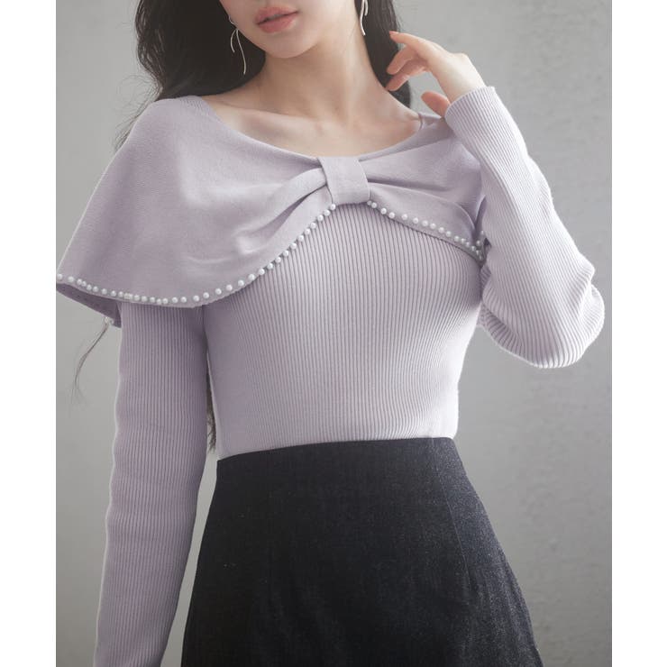 パールビッグリボンニットプルオーバー | SAISON DE PAPILLON  | 詳細画像24 