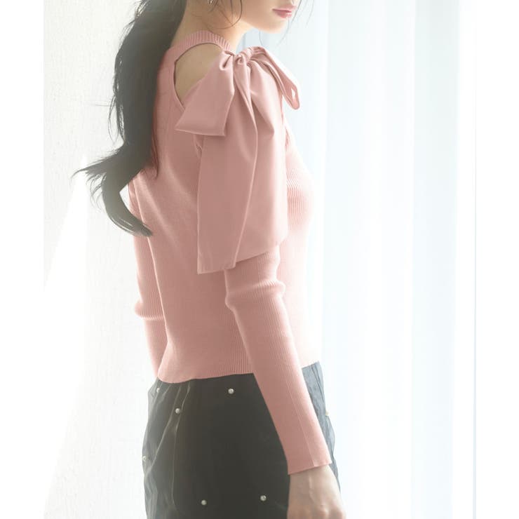 ワンショルダービッグリボンリブニット | SAISON DE PAPILLON  | 詳細画像11 