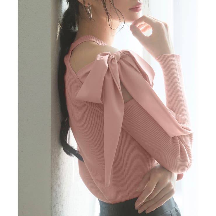 ワンショルダービッグリボンリブニット | SAISON DE PAPILLON  | 詳細画像16 