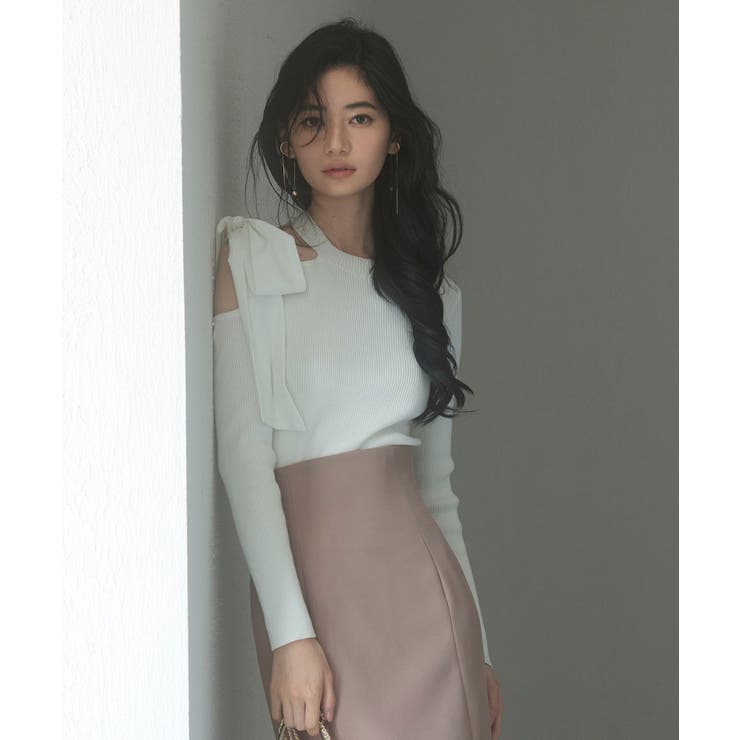 ワンショルダービッグリボンリブニット | SAISON DE PAPILLON  | 詳細画像22 