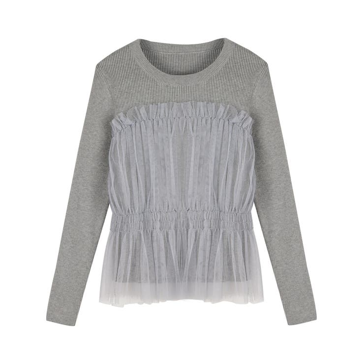 チュールとニットがドッキングしたビスチェ風プルオーバー | SAISON DE PAPILLON  | 詳細画像28 