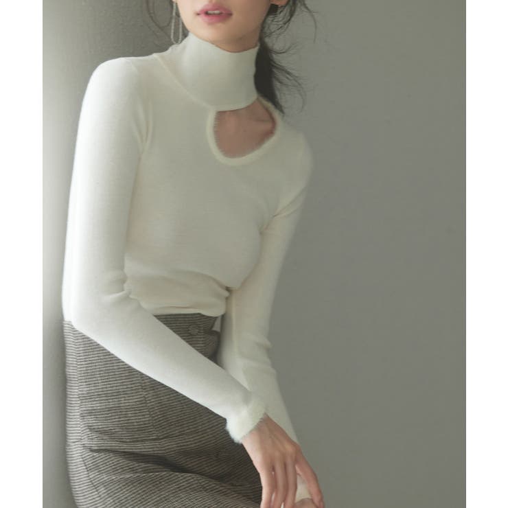 フロントオープンハイネックニットプルオーバー | SAISON DE PAPILLON  | 詳細画像14 