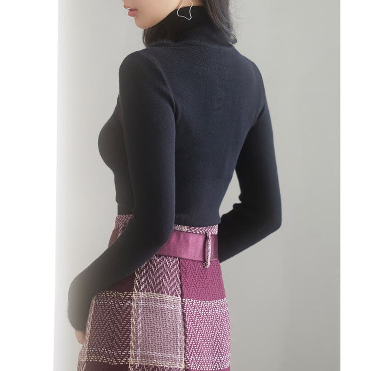 フロントオープンハイネックニットプルオーバー | SAISON DE PAPILLON  | 詳細画像19 