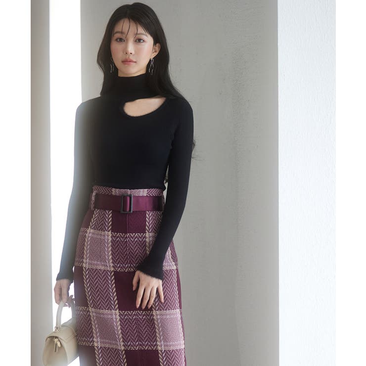 フロントオープンハイネックニットプルオーバー | SAISON DE PAPILLON  | 詳細画像21 