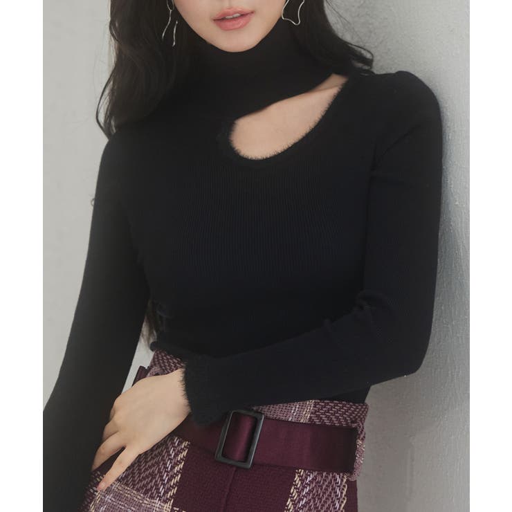 フロントオープンハイネックニットプルオーバー | SAISON DE PAPILLON  | 詳細画像23 