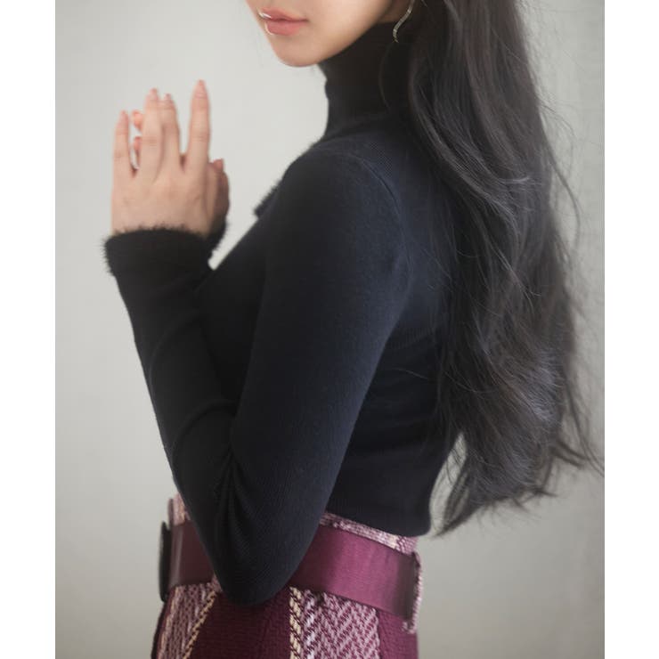 フロントオープンハイネックニットプルオーバー | SAISON DE PAPILLON  | 詳細画像25 