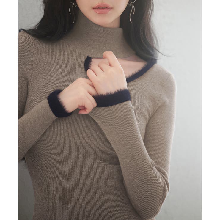 フロントオープンハイネックニットプルオーバー | SAISON DE PAPILLON  | 詳細画像27 