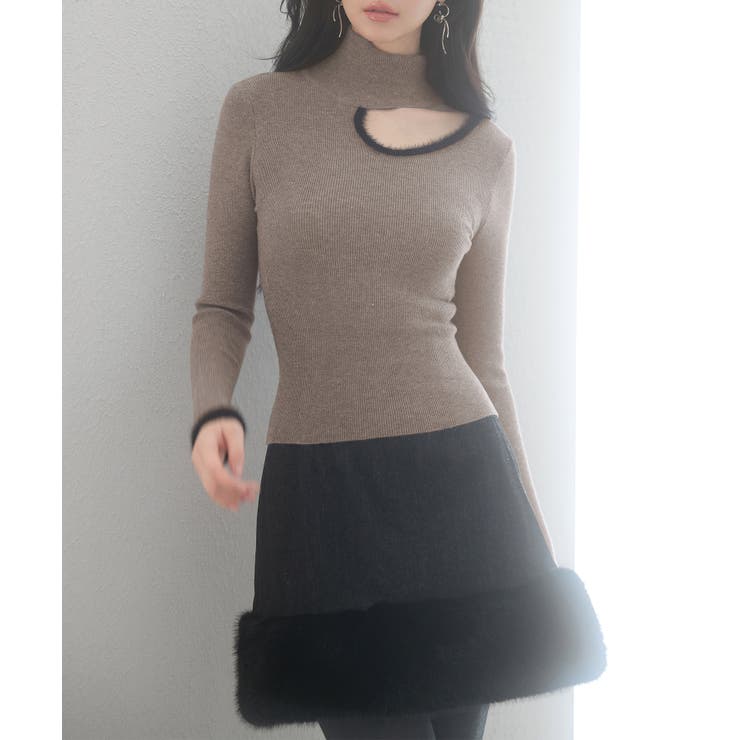 フロントオープンハイネックニットプルオーバー | SAISON DE PAPILLON  | 詳細画像28 