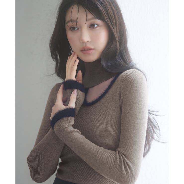 フロントオープンハイネックニットプルオーバー | SAISON DE PAPILLON  | 詳細画像30 