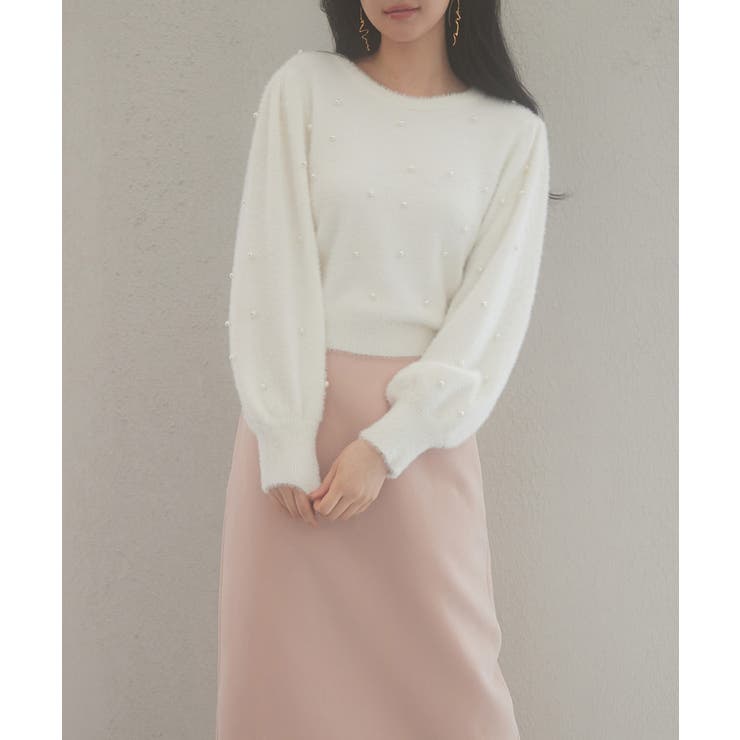 パール付きシャギー素材ニットプルオーバー | SAISON DE PAPILLON  | 詳細画像45 