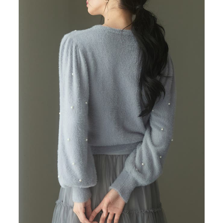 パール付きシャギー素材ニットプルオーバー | SAISON DE PAPILLON  | 詳細画像5 