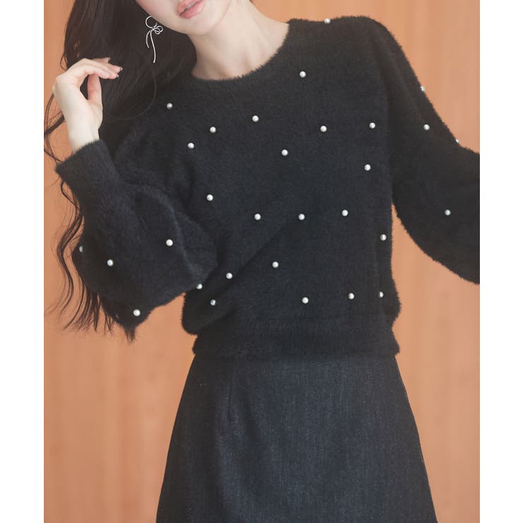 パール付きシャギー素材ニットプルオーバー | SAISON DE PAPILLON  | 詳細画像38 