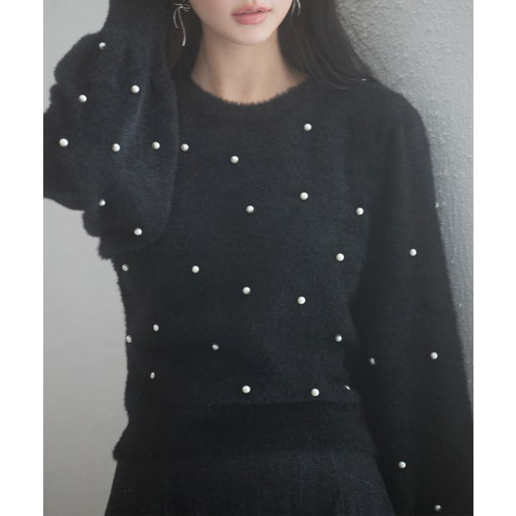 パール付きシャギー素材ニットプルオーバー | SAISON DE PAPILLON  | 詳細画像39 