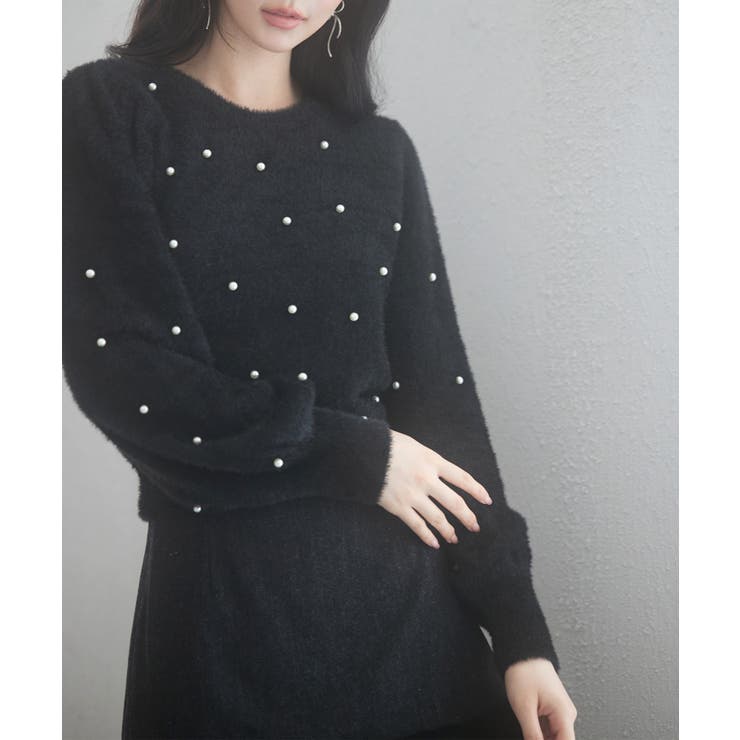 パール付きシャギー素材ニットプルオーバー | SAISON DE PAPILLON  | 詳細画像41 