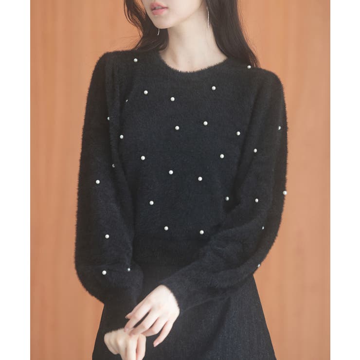 パール付きシャギー素材ニットプルオーバー | SAISON DE PAPILLON  | 詳細画像29 
