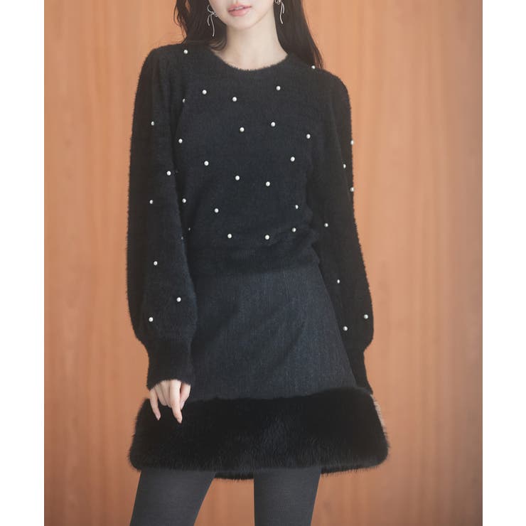 パール付きシャギー素材ニットプルオーバー | SAISON DE PAPILLON  | 詳細画像34 