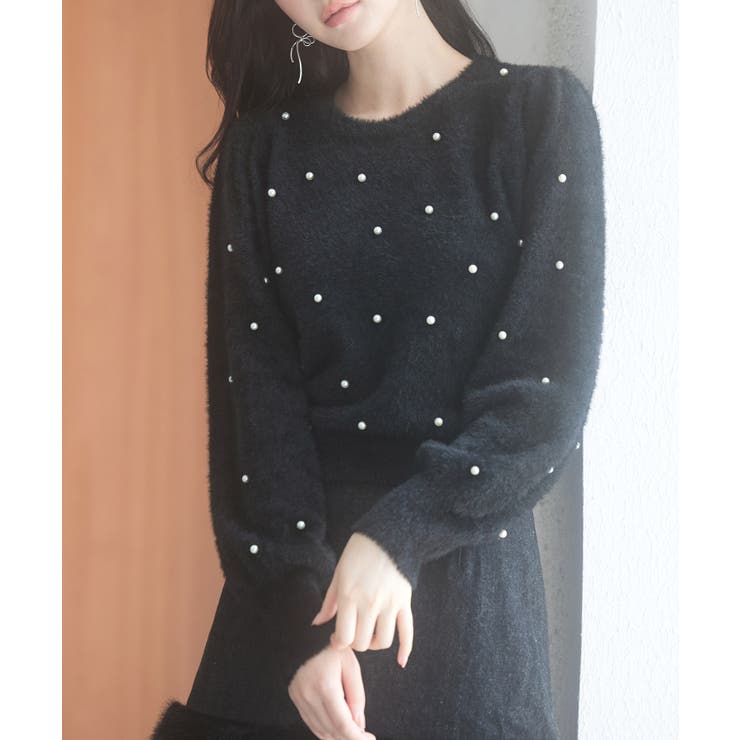 パール付きシャギー素材ニットプルオーバー | SAISON DE PAPILLON  | 詳細画像36 