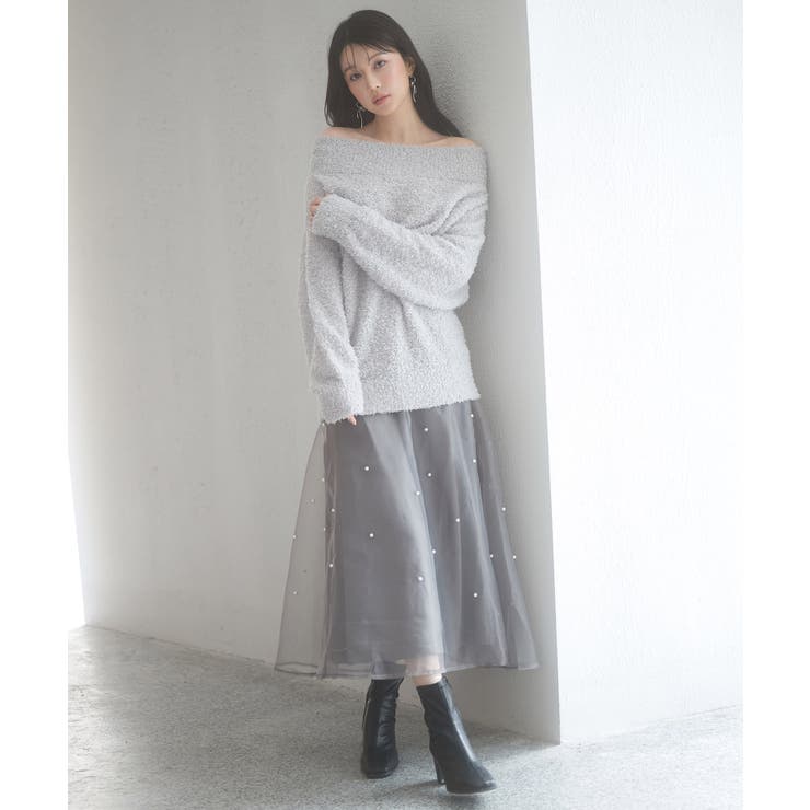 2wayネックチュールテープニットプルオーバー | SAISON DE PAPILLON  | 詳細画像23 