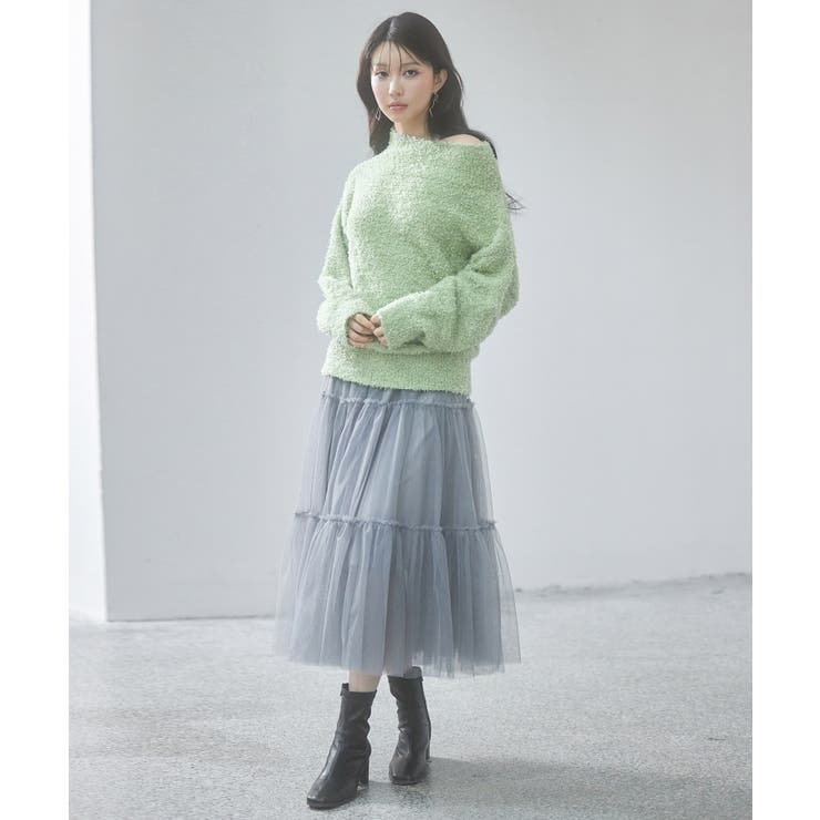 2wayネックチュールテープニットプルオーバー | SAISON DE PAPILLON  | 詳細画像13 