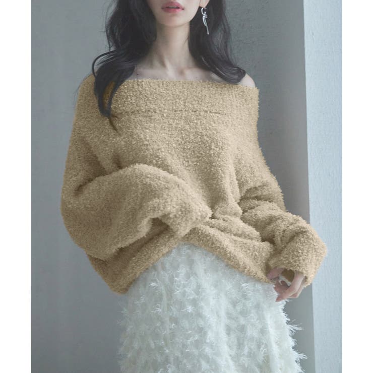 2wayネックチュールテープニットプルオーバー | SAISON DE PAPILLON  | 詳細画像3 