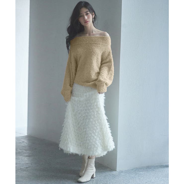 2wayネックチュールテープニットプルオーバー | SAISON DE PAPILLON  | 詳細画像6 