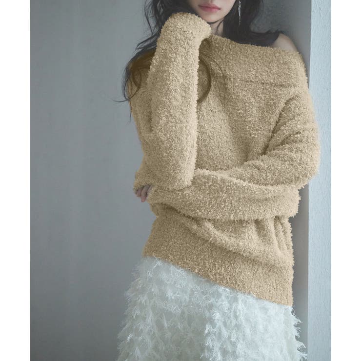 2wayネックチュールテープニットプルオーバー | SAISON DE PAPILLON  | 詳細画像7 