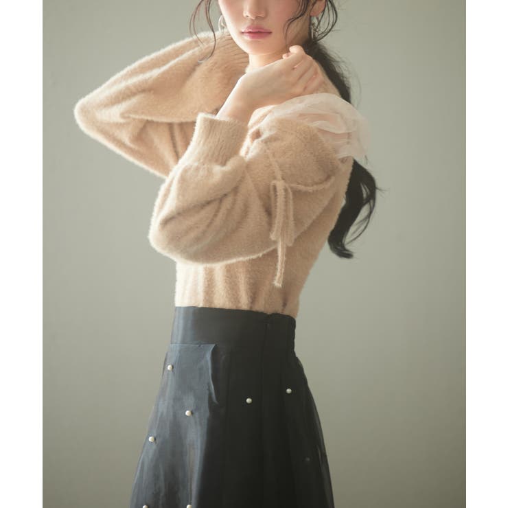 オープンショルダーシャギーニットプルオーバー | SAISON DE PAPILLON  | 詳細画像17 