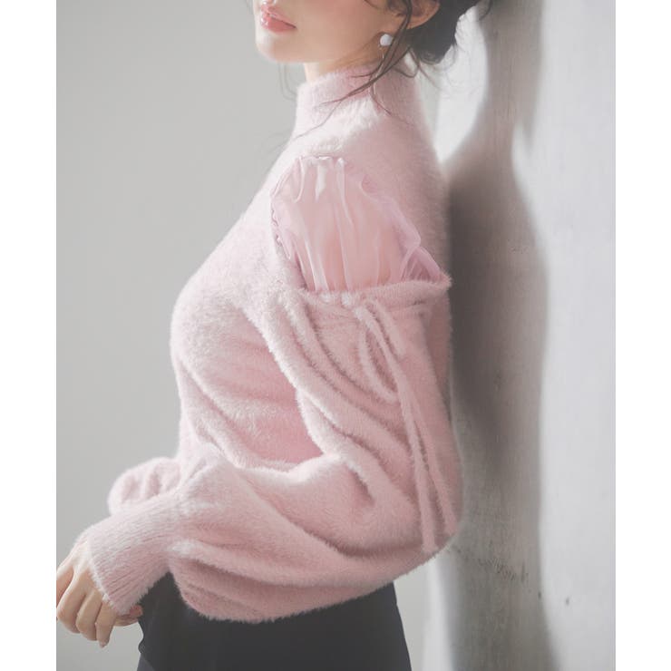 オープンショルダーシャギーニットプルオーバー | SAISON DE PAPILLON  | 詳細画像45 