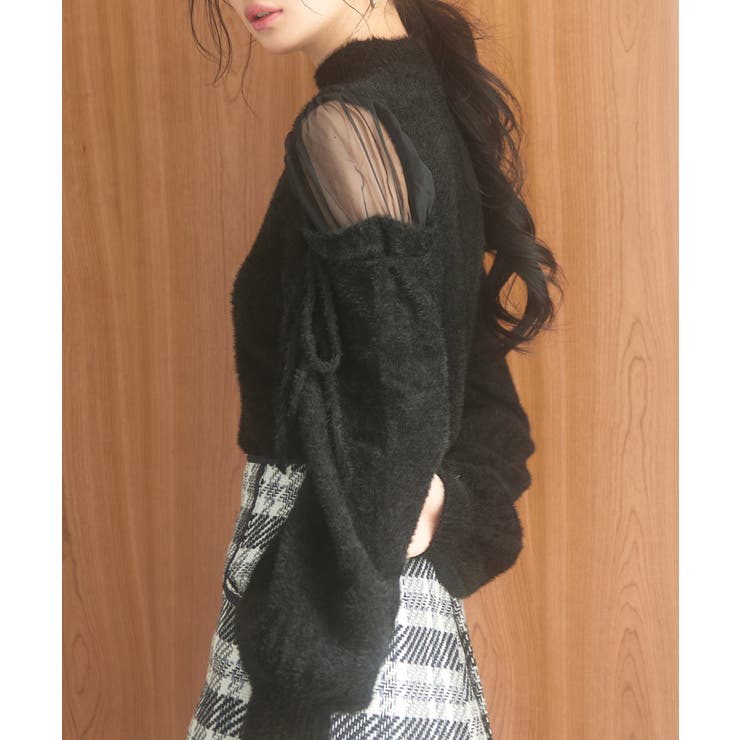 オープンショルダーシャギーニットプルオーバー | SAISON DE PAPILLON  | 詳細画像21 