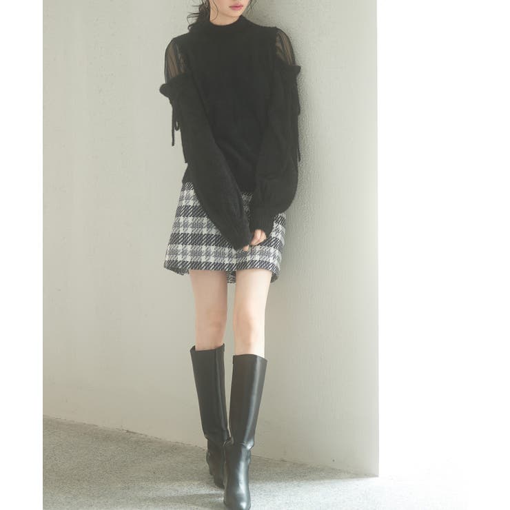 オープンショルダーシャギーニットプルオーバー | SAISON DE PAPILLON  | 詳細画像23 