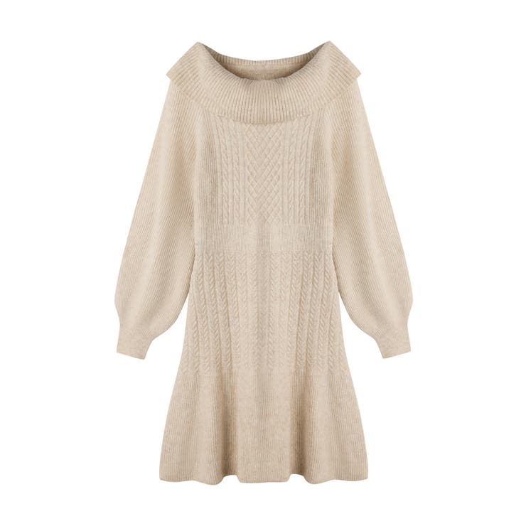 2wayネック膝上丈ニットワンピース[品番：DSSW0005059]｜SAISON DE