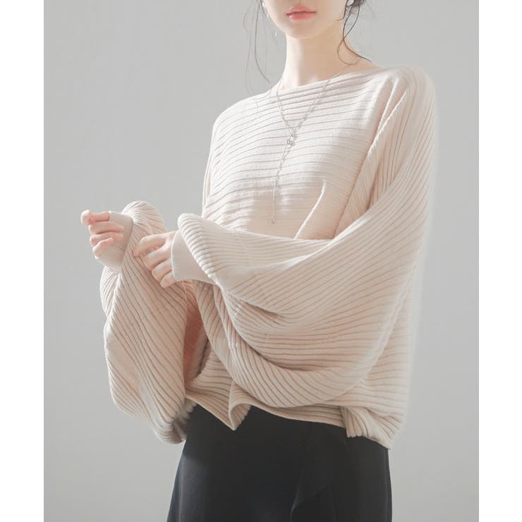 ボートネックドルマンスリーブニット | SAISON DE PAPILLON  | 詳細画像11 