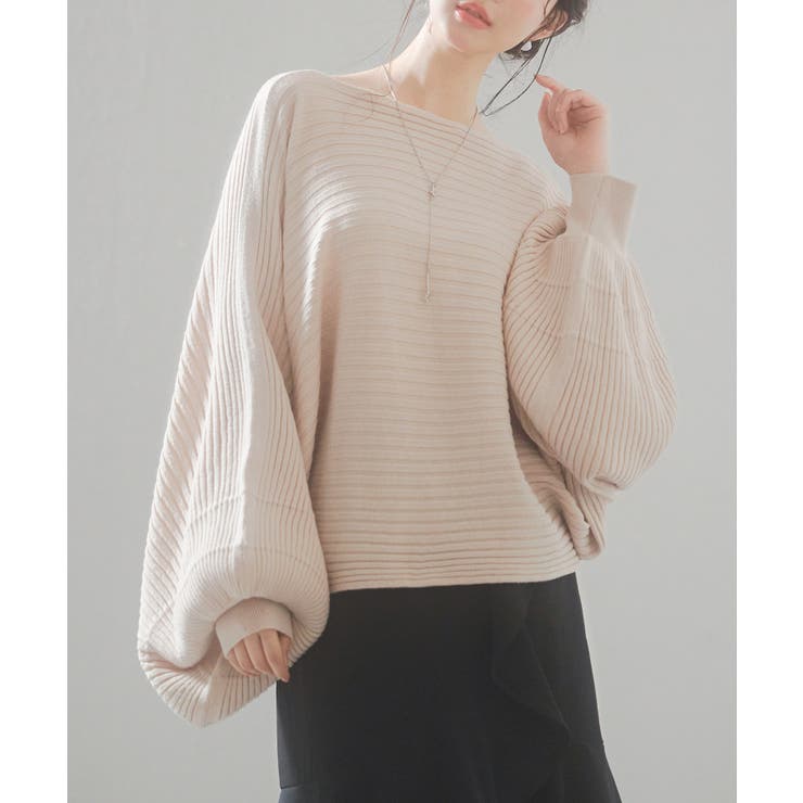 ボートネックドルマンスリーブニット | SAISON DE PAPILLON  | 詳細画像3 