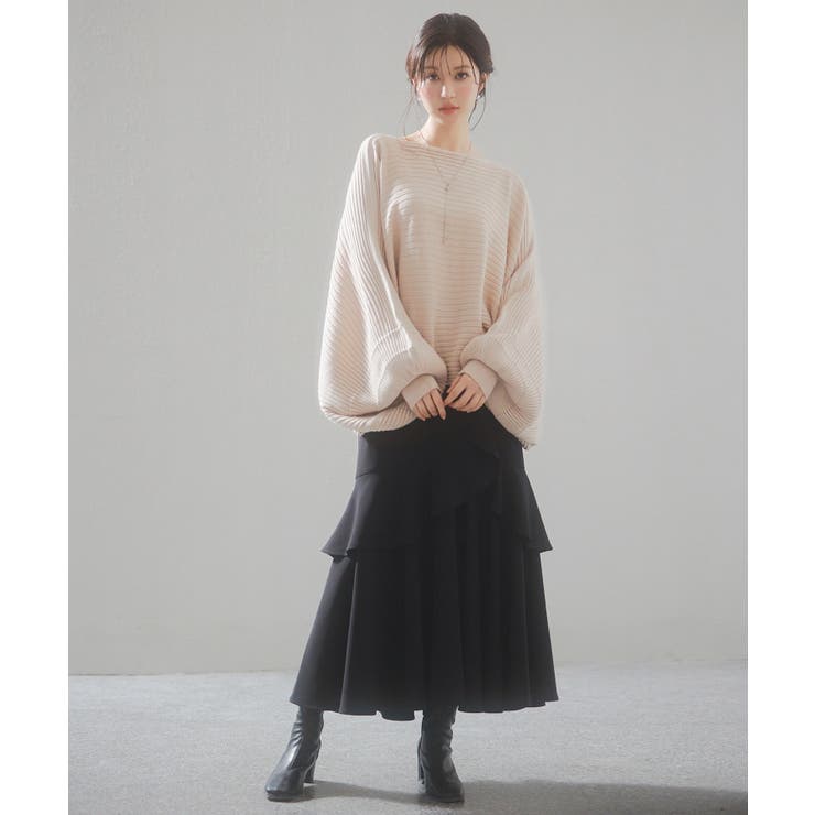 ボートネックドルマンスリーブニット | SAISON DE PAPILLON  | 詳細画像6 